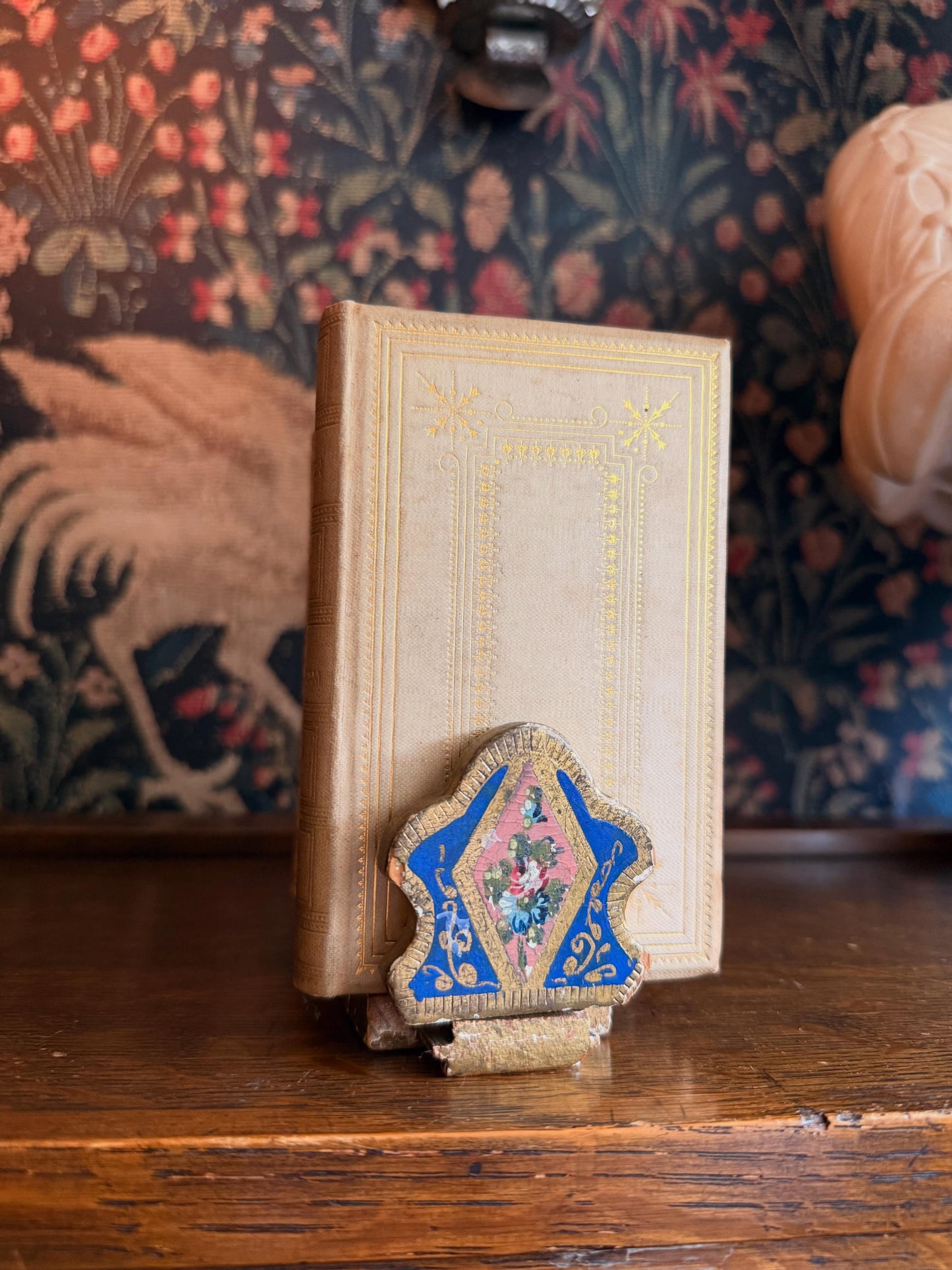 Miniature Florentine Wooden Book Slide