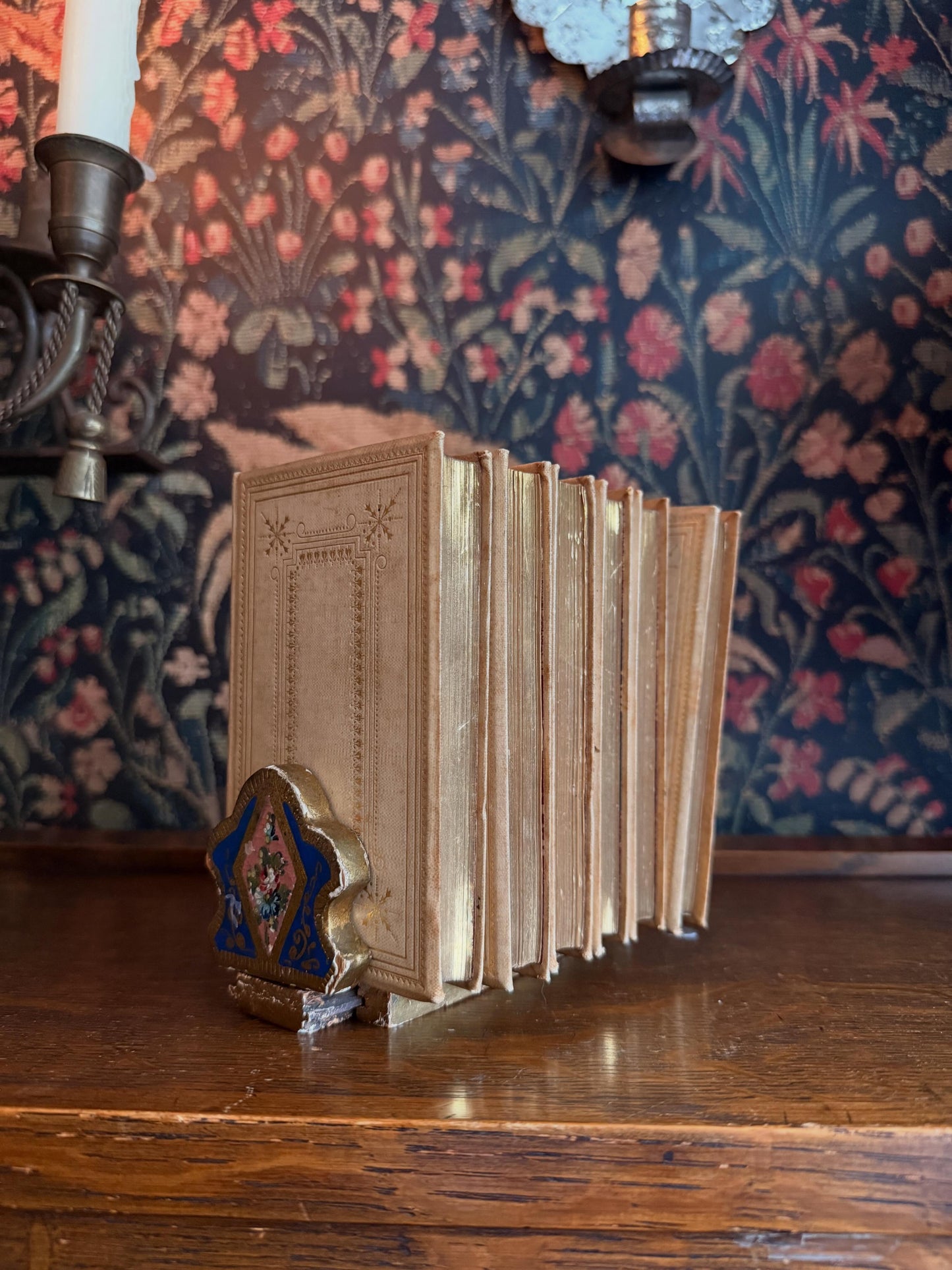 Miniature Florentine Wooden Book Slide
