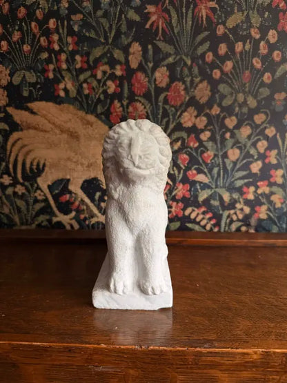 Lion Statue Carved from Solid Marble
